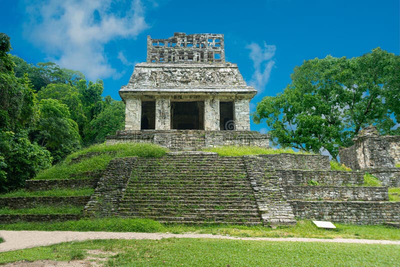 Temple of the Sun, Palenque, Chiapas, Mexico Stock Image - Image of ...