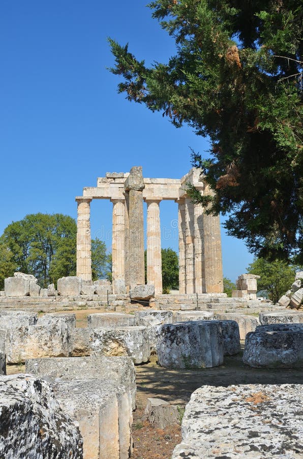 Temple of Zeus in Nemea, Peloponnese, Greece Stock Image - Image of ...