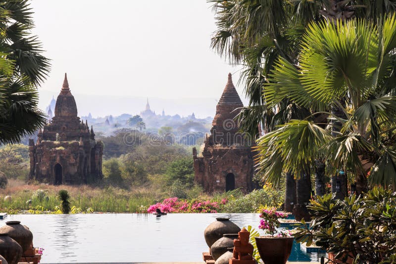 Templele din Bagan Myanmar stock images