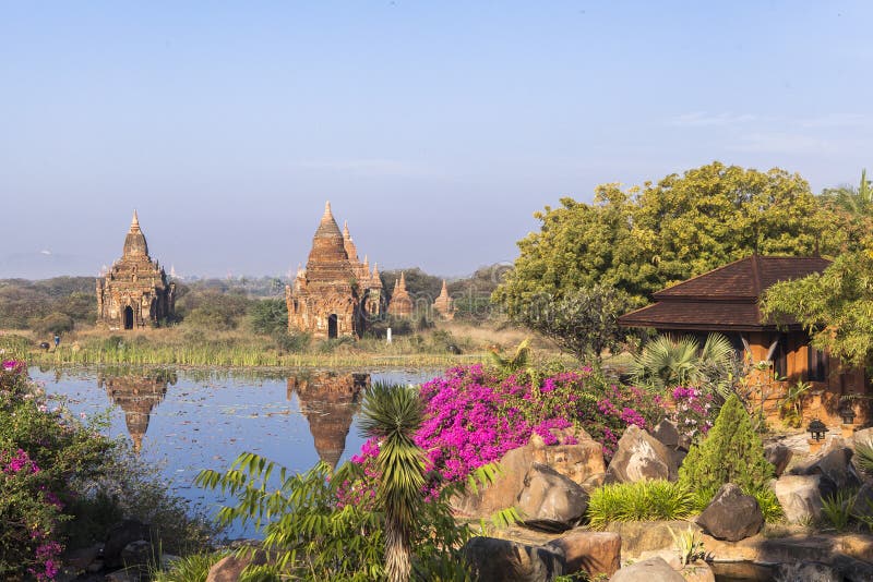 Templele din Bagan Myanmar royalty free stock photography