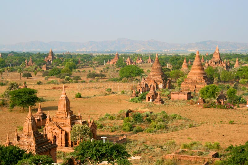 The temples of Bagan at sunrise, Myanmar (Burma).