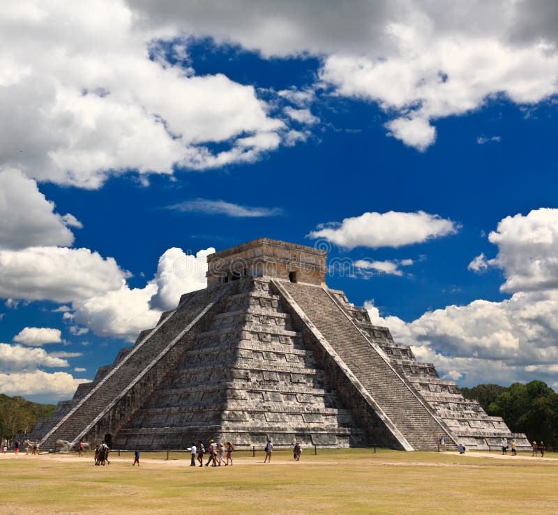 The temples of chichen itza temple in Mexico