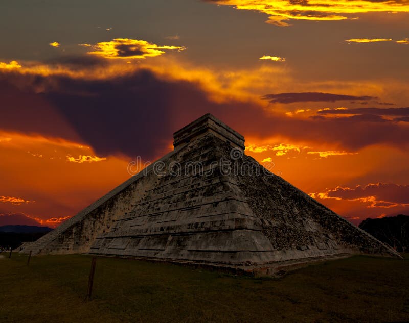 The temples of chichen itza temple in Mexico