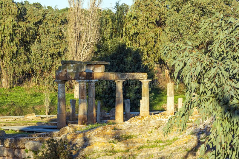 Temple of Artemis in archaeological site of Brauron, Attica, Greece. Afternoon time. Temple of Artemis in archaeological site of Brauron, Attica, Greece. Afternoon time