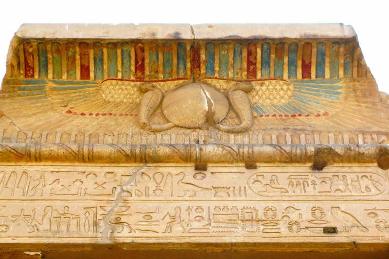 Templo de Kom Ombo, Egito: esculturas policromadas imagens de stock
