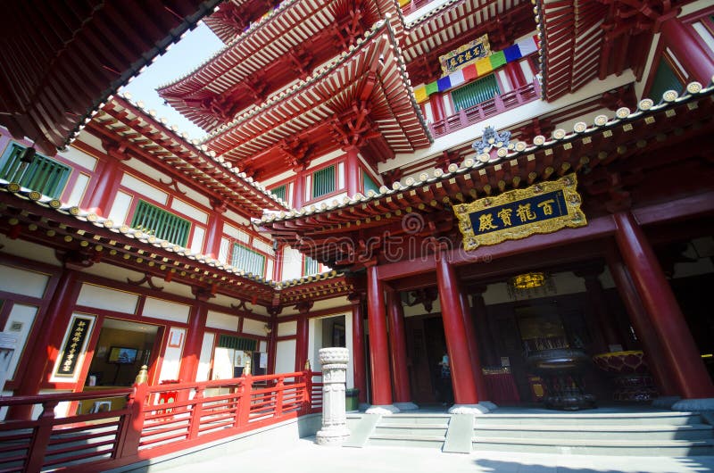 Templo de la reliquia del diente de Buda en la ciudad de China, Singapur imagenes de archivo