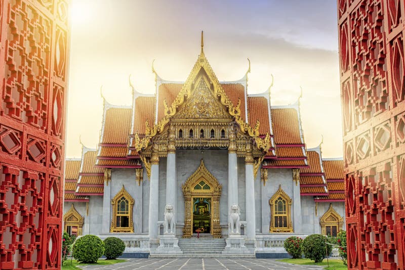 Templo de mármol de Bangkok, Tailandia El templo de mármol famoso Ben