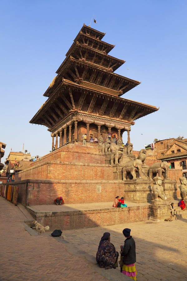 Templo de Nyatapola, cuadrado de Bhaktapur Durbar, Nepal imagenes de archivo Templo de Nyatapola, cuadrado de Bhaktapur Durbar, Nepal imagenes de archivo