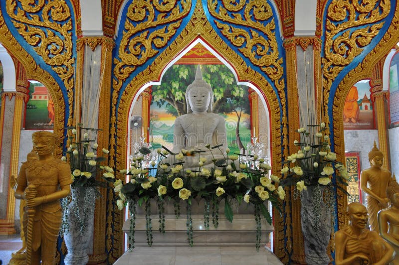 Templo interno Phuket Tailândia de Chalong foto de stock royalty free Templo interno Phuket Tailândia de Chalong foto de stock royalty free