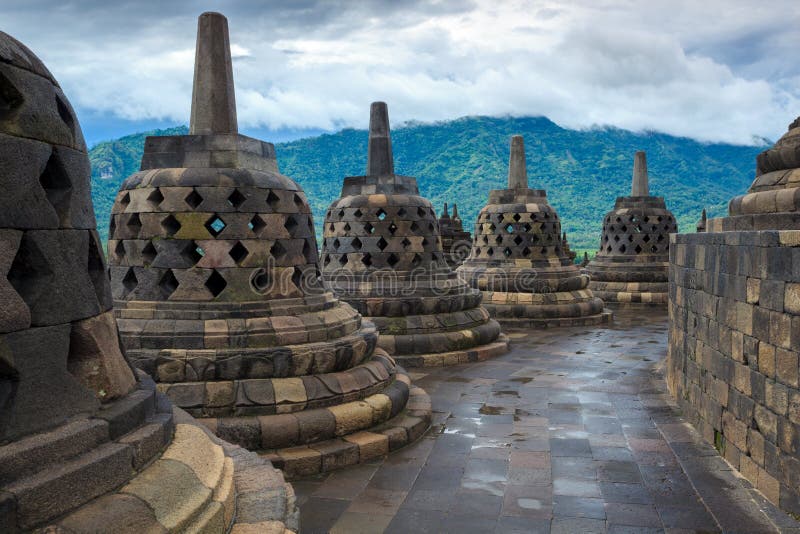 Templo Yogyakarta de Borobudur. Java, Indonesia fotografía de archivo Templo Yogyakarta de Borobudur. Java, Indonesia fotografía de archivo