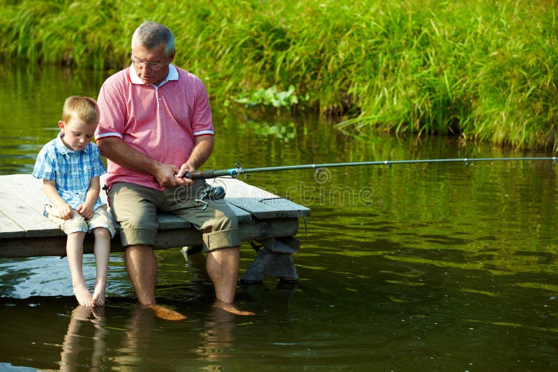 Tempo da pesca imagens de stock royalty free Tempo da pesca imagens de stock royalty free