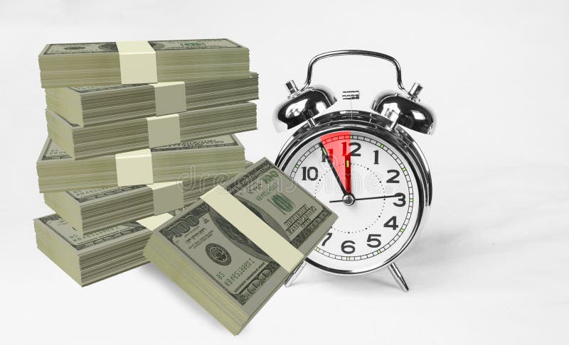 Tempo 5 dei dollari dei soldi cinque mintutes soltanto immagini stock libere da diritti Tempo 5 dei dollari dei soldi cinque mintutes soltanto immagini stock libere da diritti