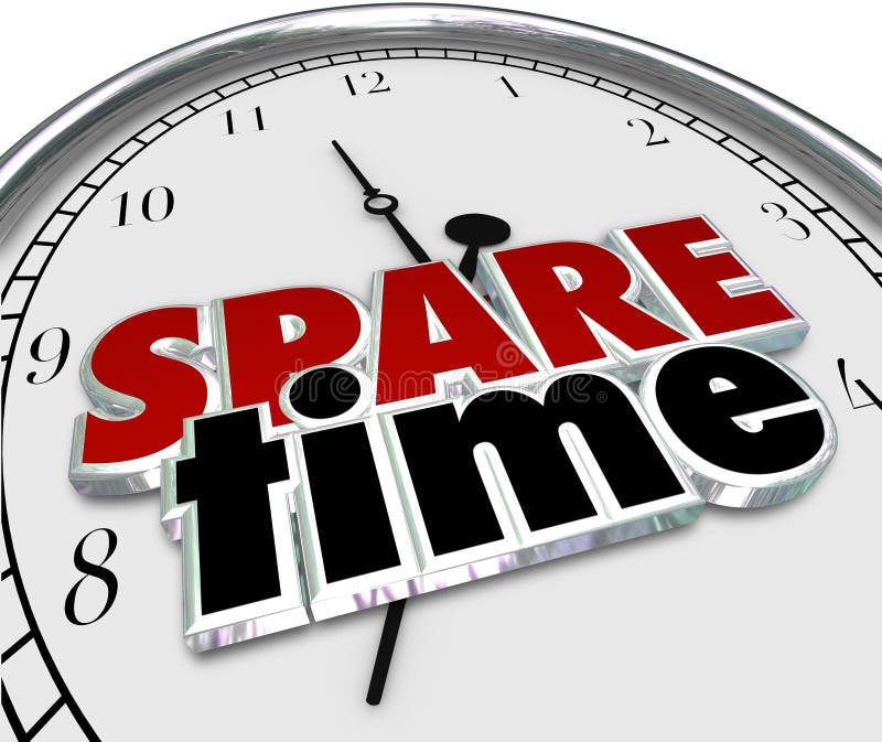 Spare Time 3d words on a clock face to illustrate spending free or Leisure time of fun recreational activities. Spare Time 3d words on a clock face to illustrate spending free or Leisure time of fun recreational activities