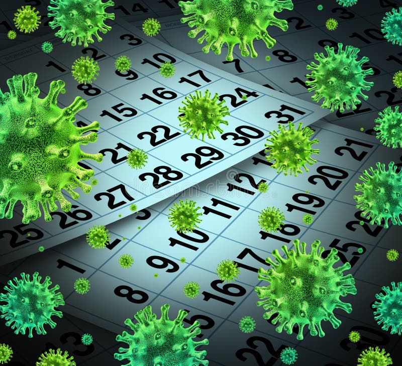 Flu season and seasonal outbreak of influenza and cold virus infection as a medical health care concept with a calendar background and three dimensional human disease cells. Flu season and seasonal outbreak of influenza and cold virus infection as a medical health care concept with a calendar background and three dimensional human disease cells.