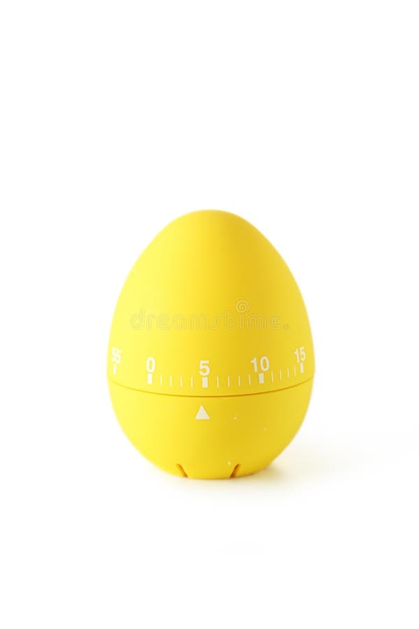 Temporizzatore giallo dell'uovo isolato su bianco fotografia stock Temporizzatore giallo dell'uovo isolato su bianco fotografia stock