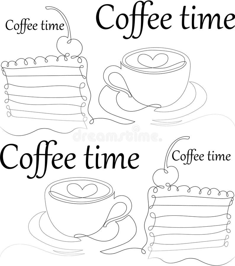 Temps de caf? Une ligne modèle sans couture Illustration de vecteur illustration libre de droits Temps de caf? Une ligne modèle sans couture Illustration de vecteur illustration libre de droits