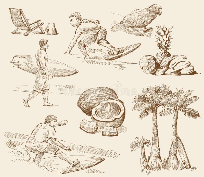 Temps de surfer illustration de vecteur Temps de surfer illustration de vecteur