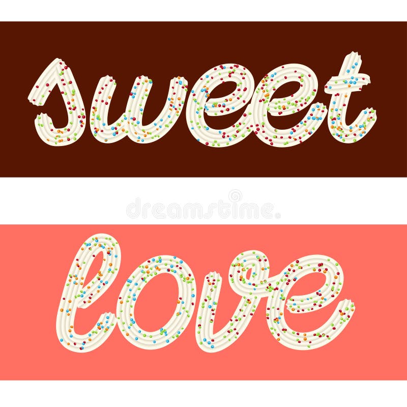 Tempting Typography. Icing Text Stock Illustration Illustration of