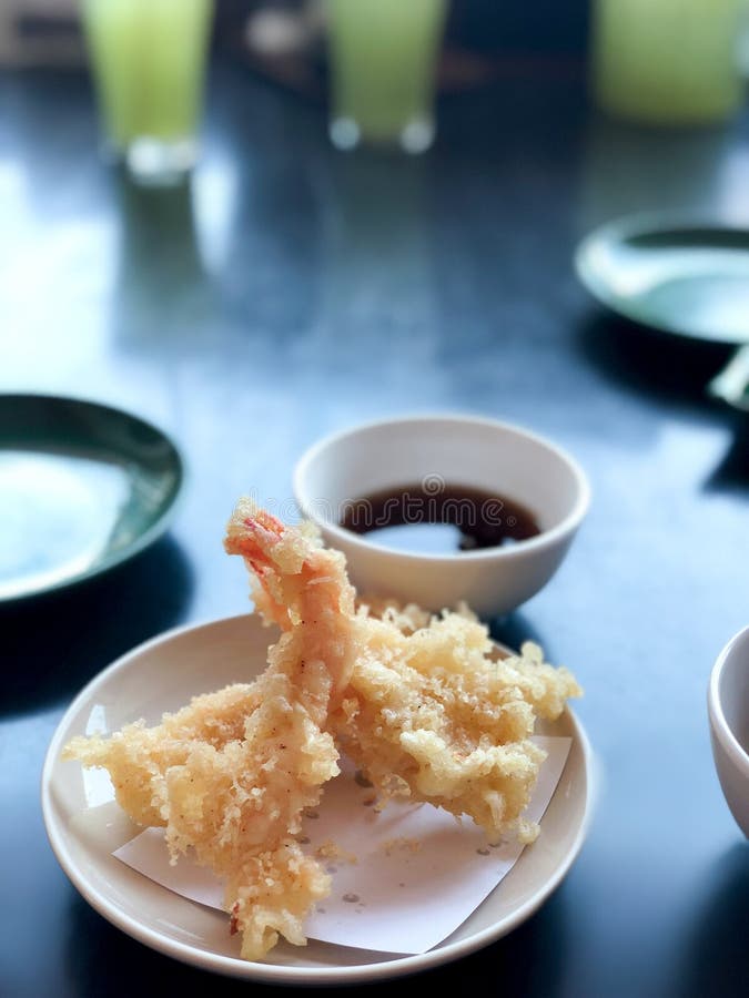 Tempura Donburi, Fried Shrimp Tempura Stock Photo - Image of golden ...