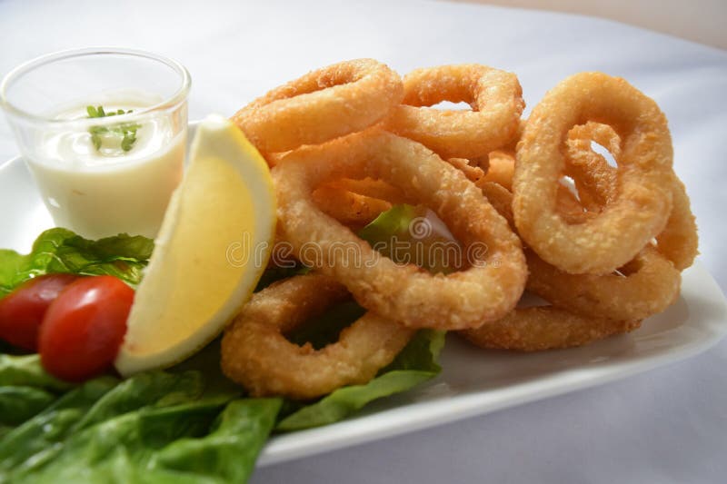 Tempura Fried Calamari stock image. Image of vegetable 276754283