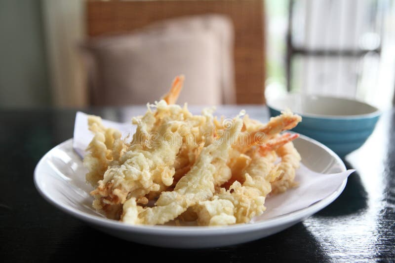 Tempura Fried Shrimp Japanese Style Stock Image - Image of background