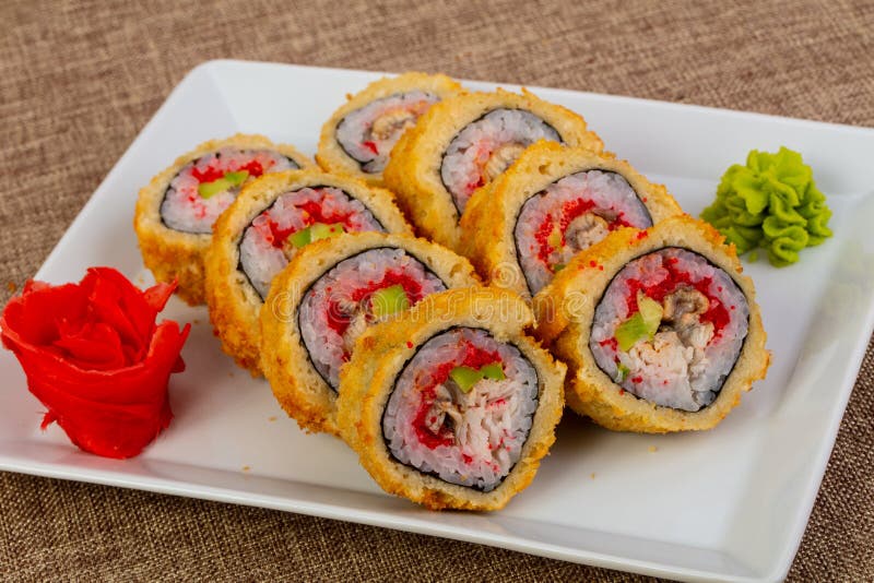 Tempura roll with crab stock image. Image of gourmet - 122641635