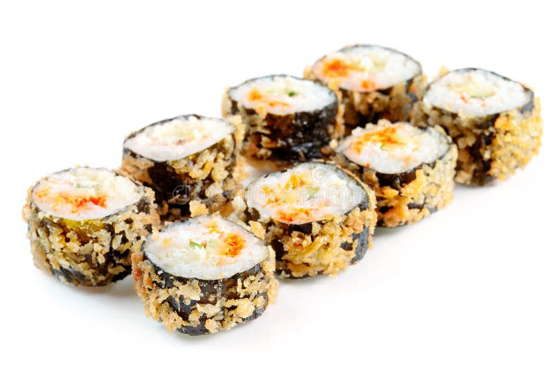 Tempura Roll with Salmon and Avocado Stock Photo Image of rice