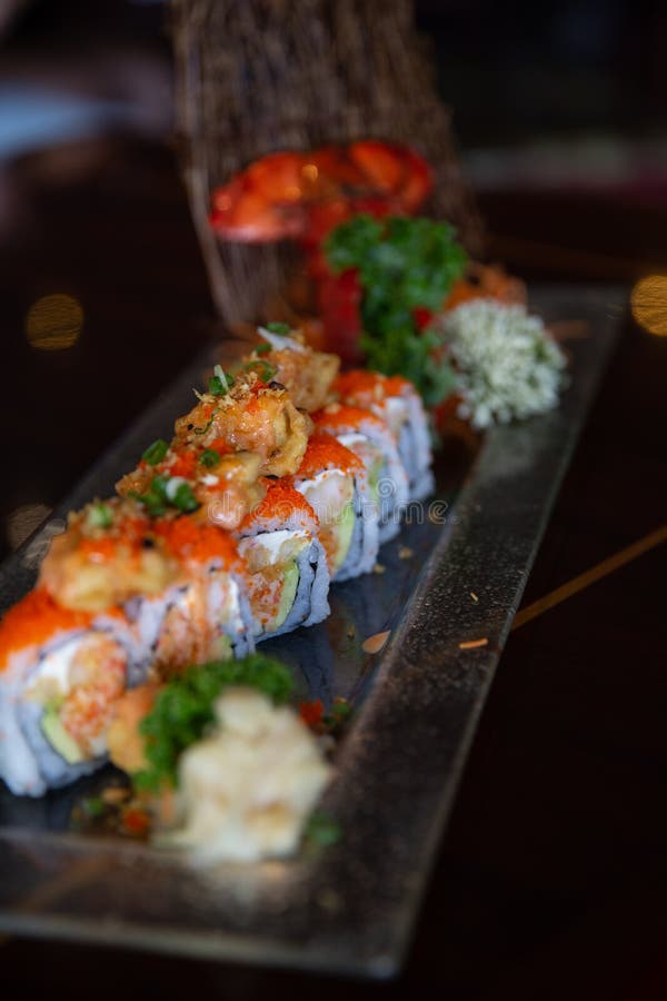 Tempura Sushi Roll royalty free stock images