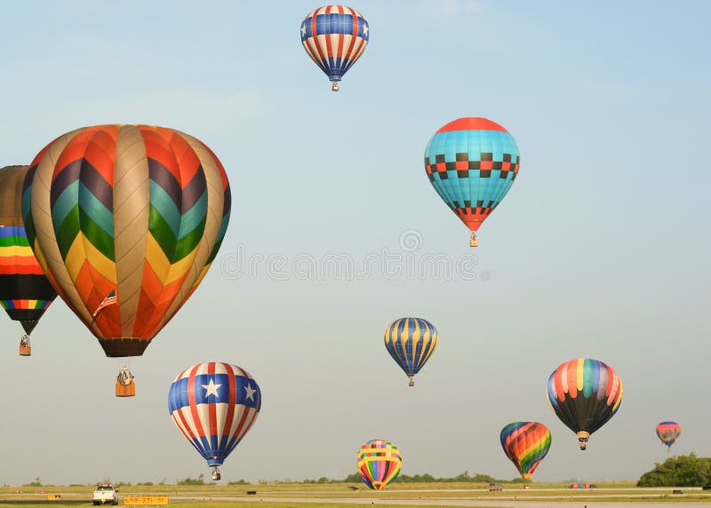 Many Colorful Hot Air Balloons royalty free stock images
