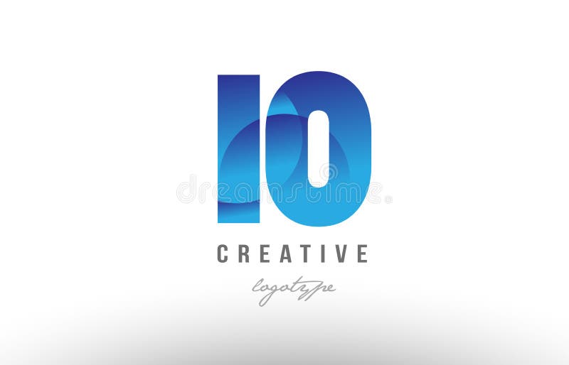 10 Ten Blue Gradient Number Numeral Digit Logo Icon Design Stock Vector ...