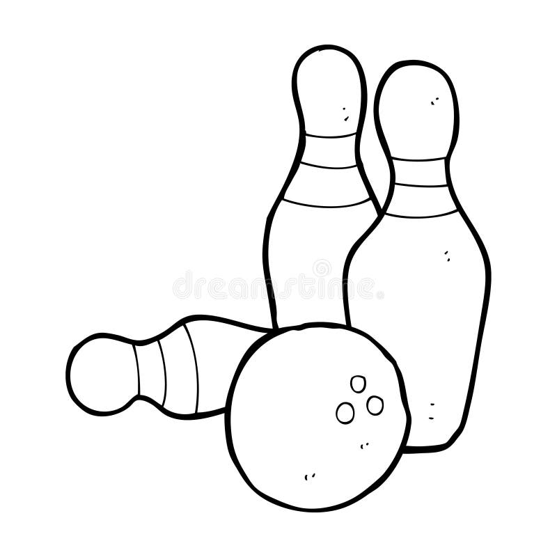 Ten pin bowling cartoon stock illustration. Illustration of simple
