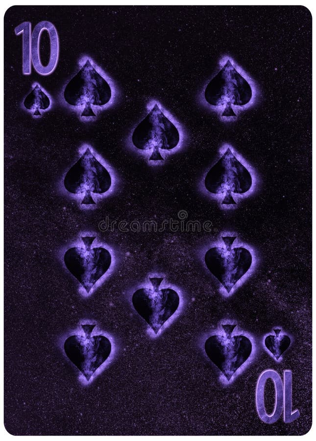 Ten of Spades Playing Card Abstract Background Stock Illustration