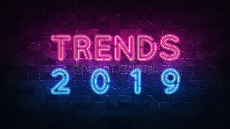 Tend?ncias 2019 Conceptual financeiro Image Sinal de n?on, grande projeto para algumas finalidades 3d rendem Projeto moderno Proj ilustração royalty free Tend?ncias 2019 Conceptual financeiro Image Sinal de n?on, grande projeto para algumas finalidades 3d rendem Projeto moderno Proj ilustração royalty free