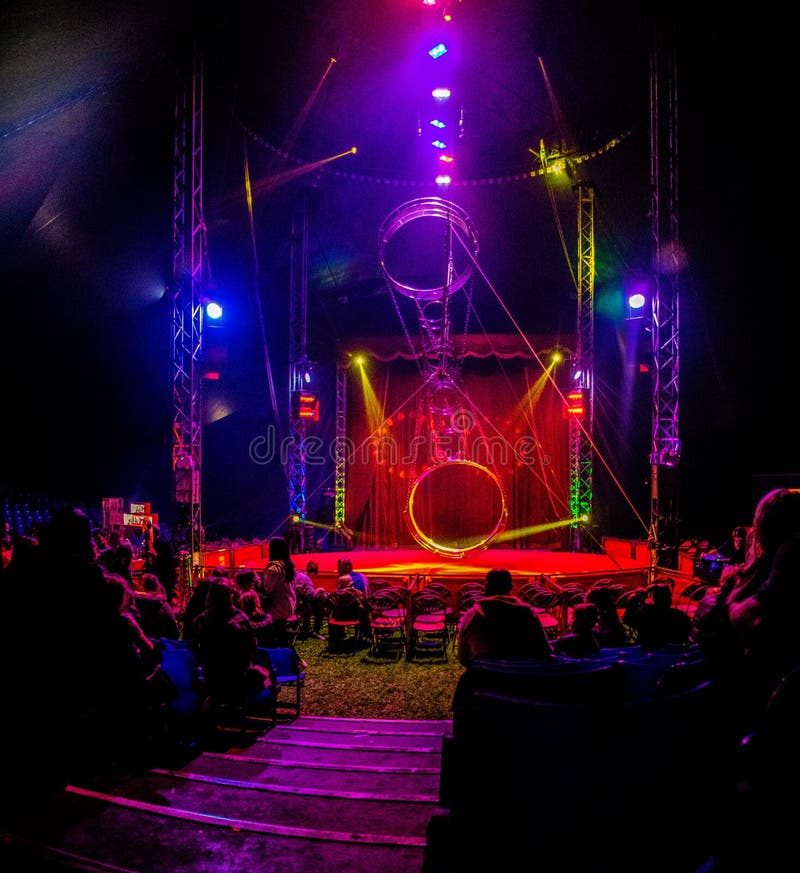 A view from inside of a giant circus tent. A view from inside of a giant circus tent.