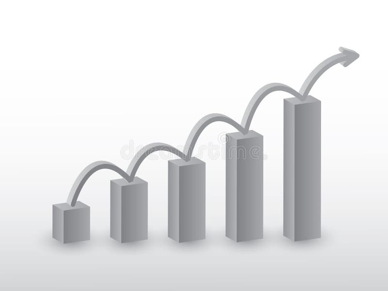 Tendencia del crecimiento de las ventas usando la carta de barra para el ejemplo acertado del vector de la compañía en el color g ilustración del vector Tendencia del crecimiento de las ventas usando la carta de barra para el ejemplo acertado del vector de la compañía en el color g ilustración del vector