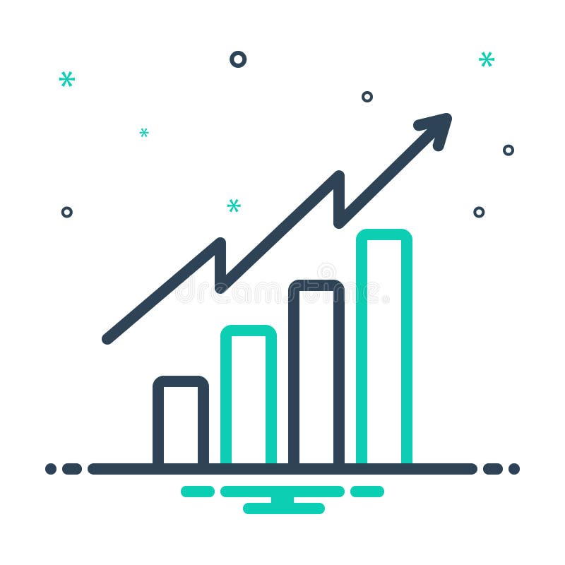 Mix icon for Tendency, analytics and barchart