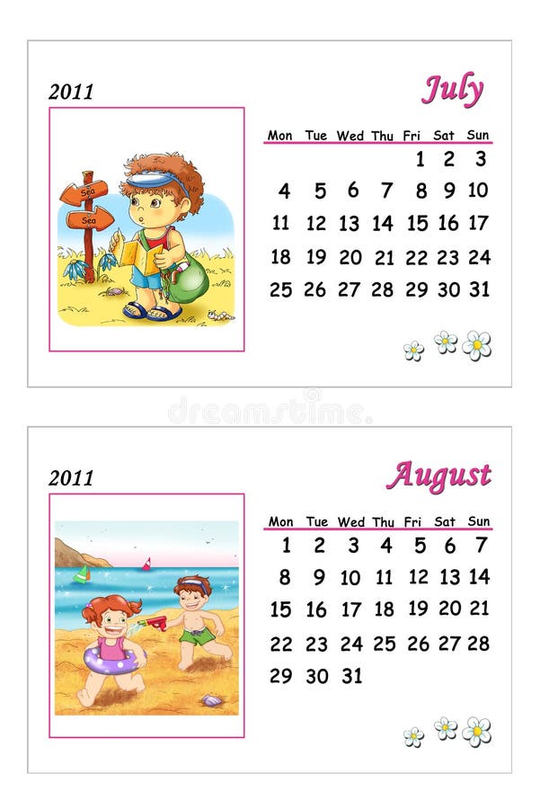 Tender calendar 2011 - July and August