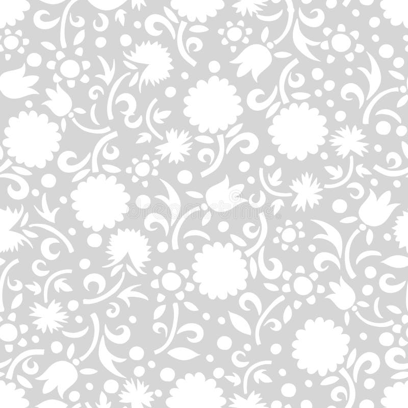 Tender flowers seamless pattern