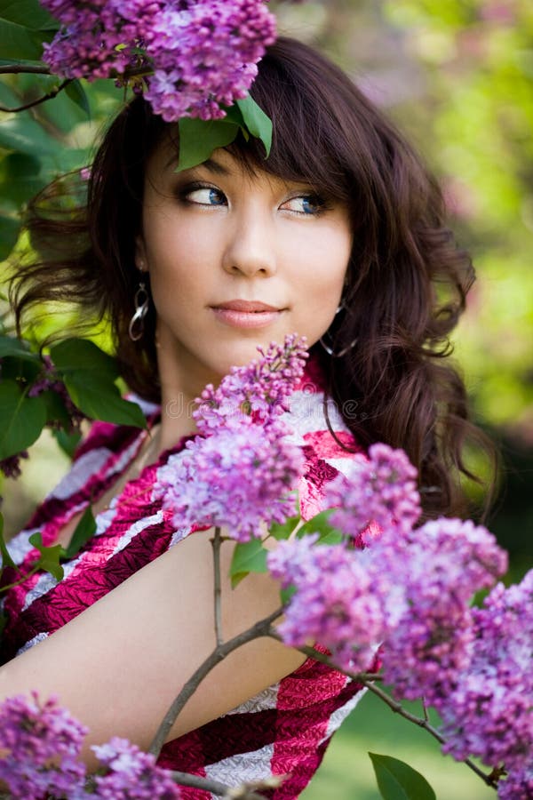 Tender girl in the garden