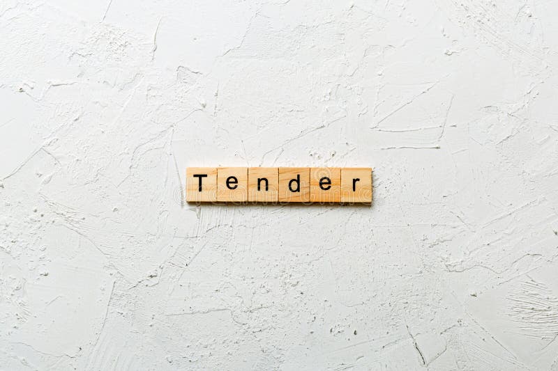 Tender word written on wood block. tender text on table, concept. Alphabet project stock images, royalty-free photos and pictures