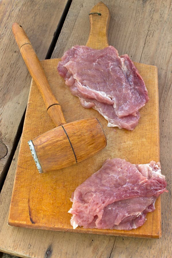 Tenderize slabs of meat stock image. Image of meat, cooking 30076715