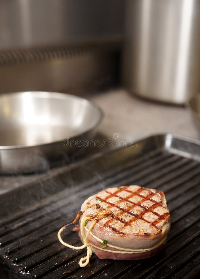 Tenderloin steak on grill stock image. Image of restaurant 17108545