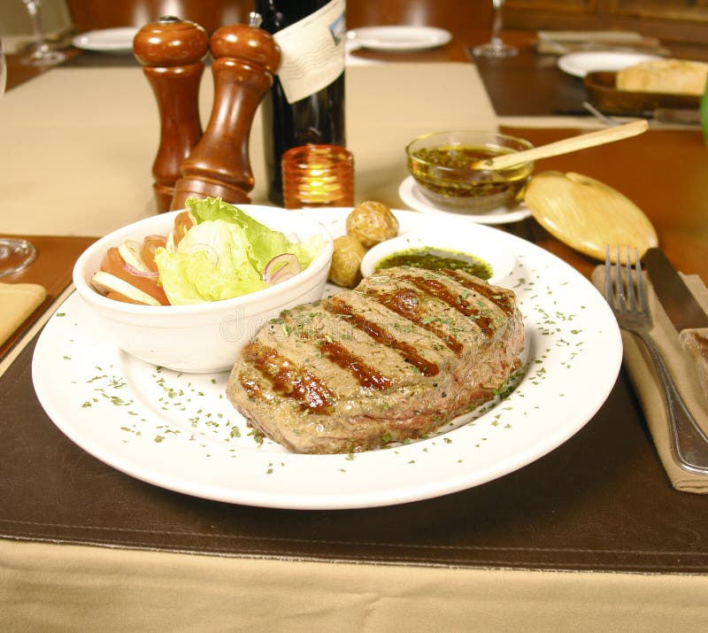 Argentinian beef steak called bife de chorizo. Argentinian beef steak called bife de chorizo