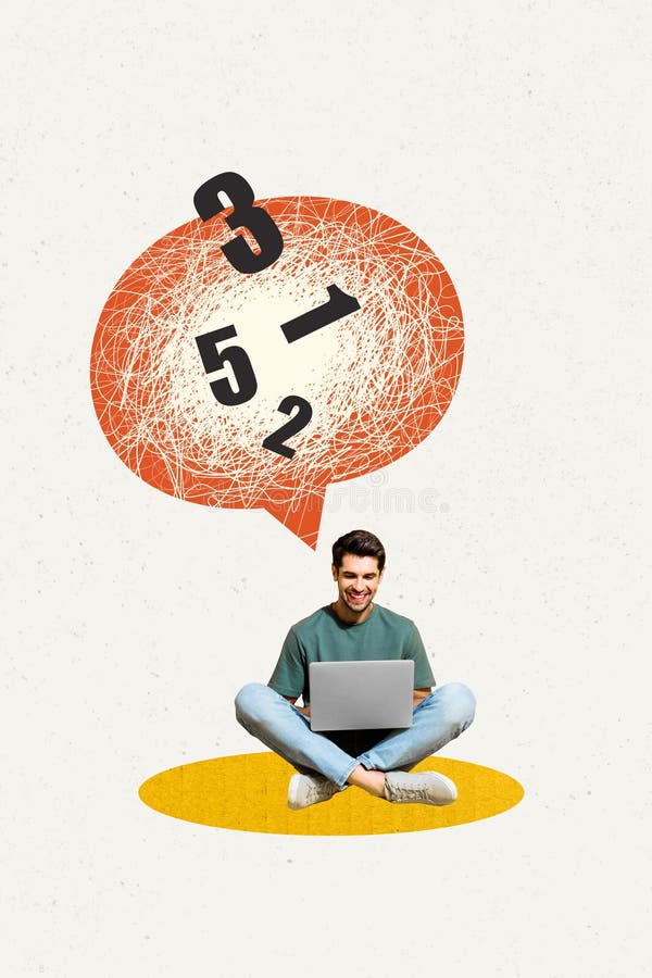 Tendência da imagem colagem vertical do contador do empresário feliz surf números de laptops quantia de ganhos de dinheiro transaç imagem de stock royalty free