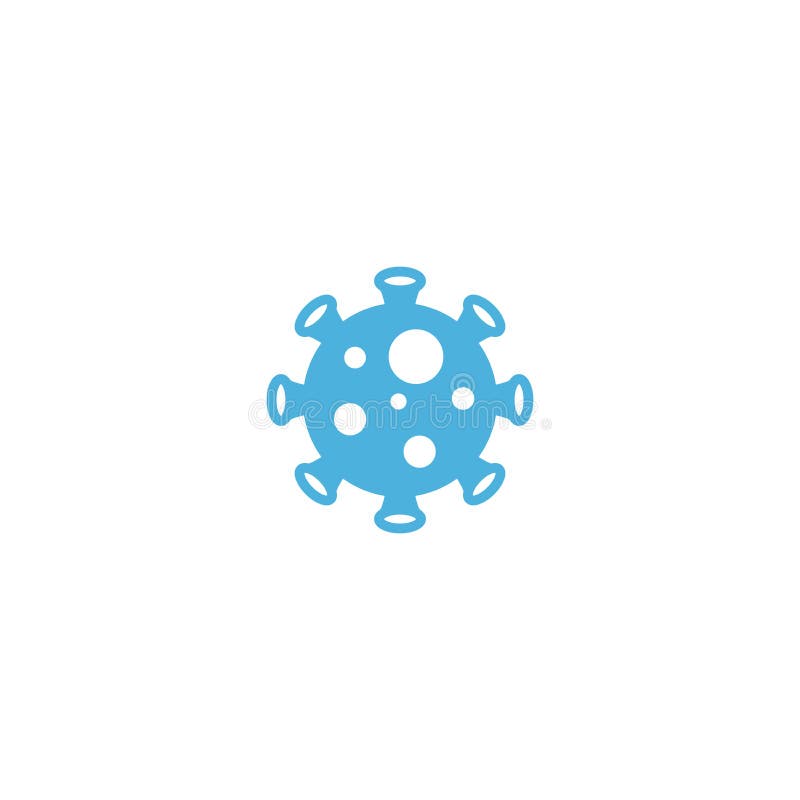 Tendência de design do logotipo do ícone do vírus corona vetor plano