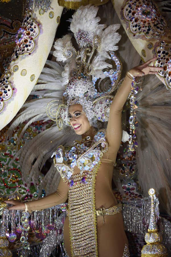 TENERIFE, MARCH 2: Great parade on the street announcing that Carnival is coming. March 2, 2019, Tenerife Canary Islands Spain stock photography TENERIFE, MARCH 2: Great parade on the street announcing that Carnival is coming. March 2, 2019, Tenerife Canary Islands Spain stock photography