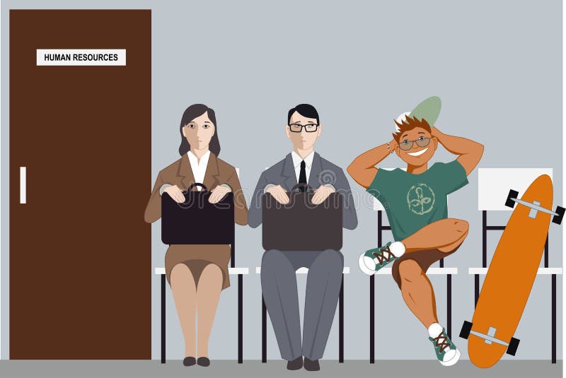 Tenez-vous entre d'autres demandeurs illustration libre de droits Tenez-vous entre d'autres demandeurs illustration libre de droits