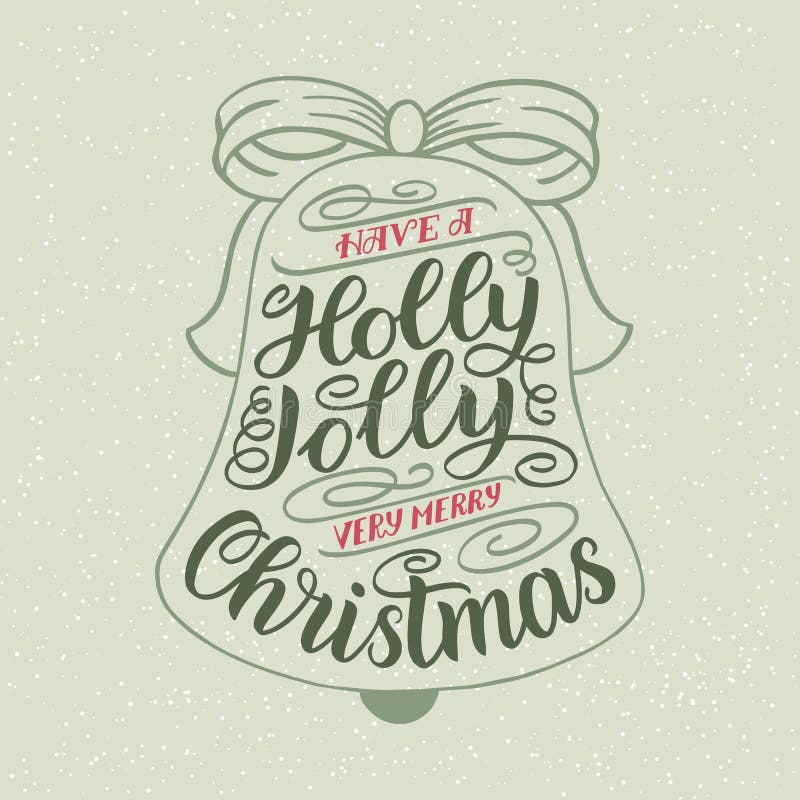 Tenga Holly Jolly Christmas Tarjeta de felicitación de las letras de la mano con forma del árbol de navidad Diseño del vector de libre illustration Tenga Holly Jolly Christmas Tarjeta de felicitación de las letras de la mano con forma del árbol de navidad Diseño del vector de libre illustration