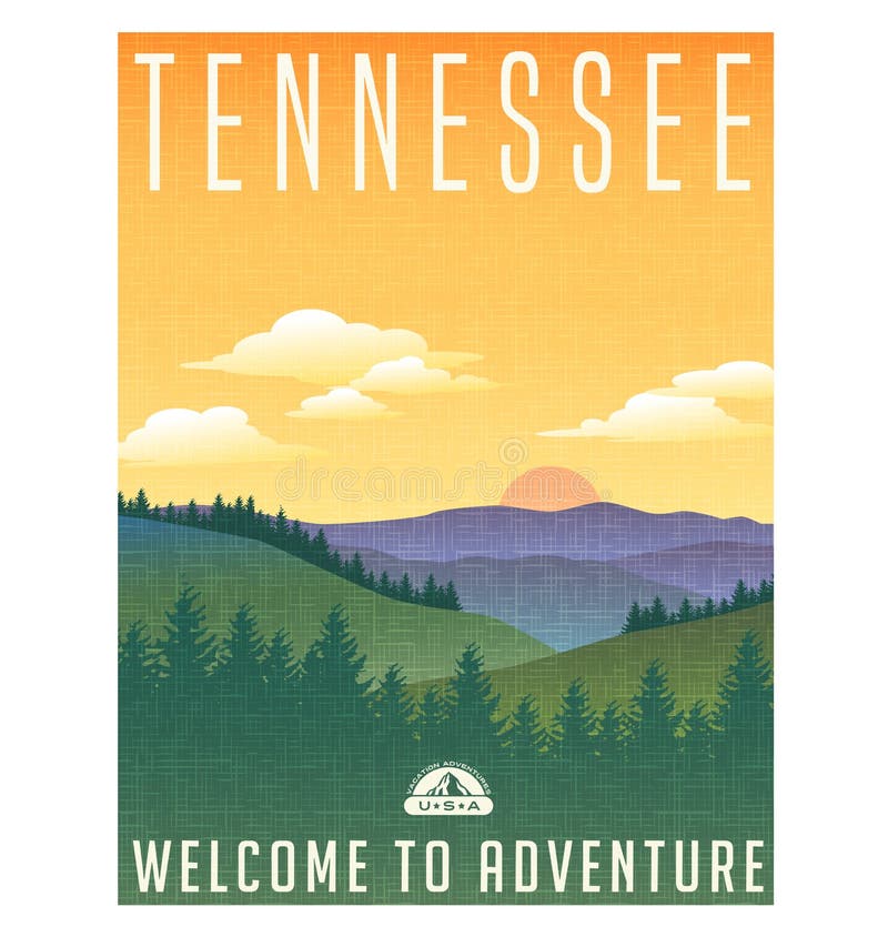 Tennessee, Estados Unidos viaja cartel libre illustration Tennessee, Estados Unidos viaja cartel libre illustration