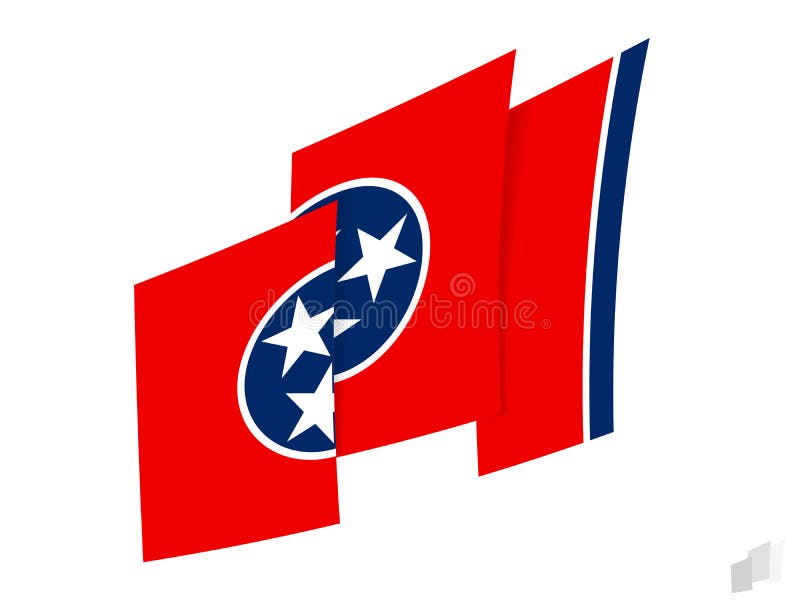 Tennessee Flag in an Abstract Ripped Design. Modern Design of the